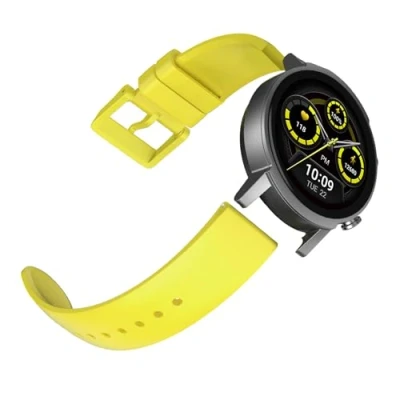 Image de Ticwatch E3 Bracelet de montre, Remplacement E3, Bracelets Montre en Silicone Jaune 20 mm