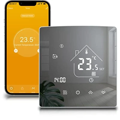Image de Beok Tuya Thermostat Intelligent de Chauffage d&#039;ambiance WiFi Mural pour par Le Sol électrique Compatible avec Alexa, Google Home 16A