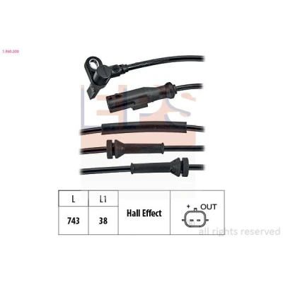 Image de EPS 1.960.200 Capteur ABS 743 RENAULT: Twingo 2, II Van / 3/5 portes