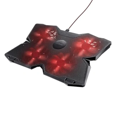 Image de Trust Gaming GXT 278 Yozu Refroidisseur Ordinateur Portable jusqu&#039;à 17,3 Pouces, Support PC Portable, Refroidissement avec 4 Ventilateurs Éclairés, USB, Ventilateur pour Noir/Rouge