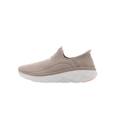 Image de Skechers Femme D&#039;LUX Walker 2.0 Happy Step, Bordure Corail en Maille Taupe, 41 EU