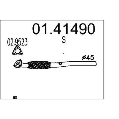 Image de MTS 01.41490 Tuyau d&#039;échappement 650 avant pour silencieux au milieu OPEL: Corsa C 3/5 portes, Tigra Twintop oscaro, mister auto, yakarouler