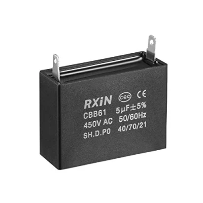 Image de NA CBB61 Run Condensateur 450V AC 5uF Single Insert Metallized Polypropylene Film Condensitors for Ceiling Fan
