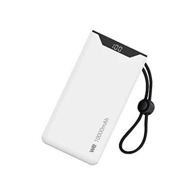 Image de WE Batterie de secours, Power Bank, 10 000 mAh, PD 18W 1 port USB A, C pour chargement simultané Blanc Neuf