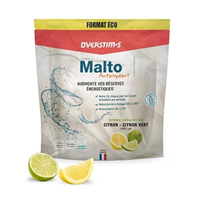 Image de OVERSTIM.s Malto Antioxydant (1.8 kg) Boisson de recharge énergétique pour le sport Augmentation des réserves énergétiques Amélioration la résistance et l&#039;endurance Citron Vert