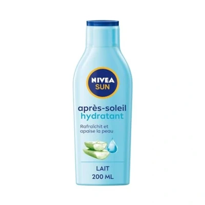 Image de NIVEA SUN lait après soleil hydratant (1 x 200 ml), corps à l&#039;aloe vera bio pour une hydratation intense et longue durée