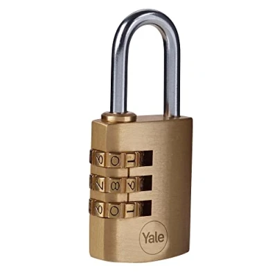 Image de Yale Y150B/30/125/1 Cadenas à combinaison en laiton de sécurité standard 30 mm Anse ouverte acier 3 cadrans