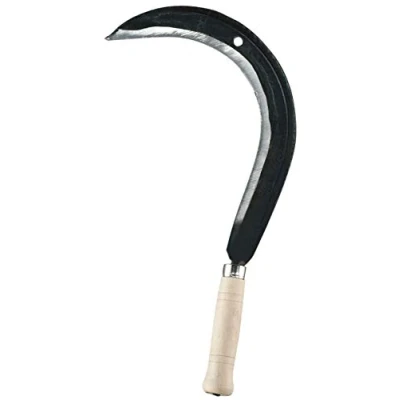 Image de Leborgne Faucille à herbe, Lame coudée, Avec protège lame, Longueur lame: 42 cm, Acier forgé et trempé, Noir