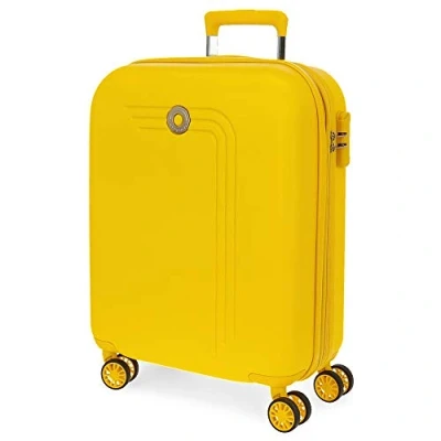 Image de Movom Riga Valise Trolley Cabine Jaune 40x55x20 cms Rigide ABS Serrure à combinaison 37L 3Kgs 4 roues doubles Extensible Bagage main