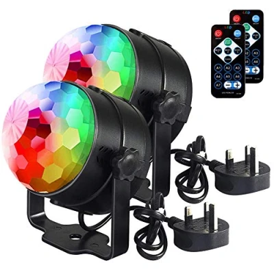 Image de lumières disco U &#039;King, télécommande DJ Party Lights 3 W 7 couleurs lumière stroboscopique activée par le son de fête pour Noël, pub, mariage, club, spectacle