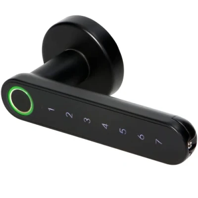 Image de ORNO ZS 853 Serrure Connectée Avec Clavier Tactile et Biometrique Lecteur d&#039;Empreintes Digitales, Bluetooth 4.0 (le noir)