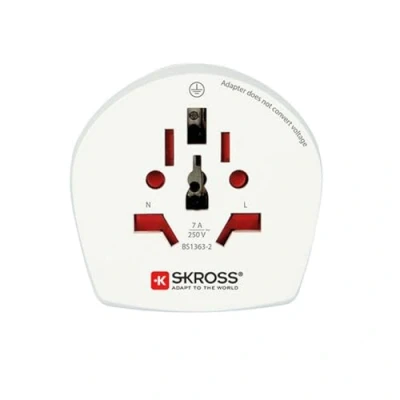 Image de SKROSS 1.500225 E World to UK Adaptateur de Voyage Universel pour Le Royaume Uni Tension et Puissance 100V 700W / 250V 1750W Protection Anti Choc électrique