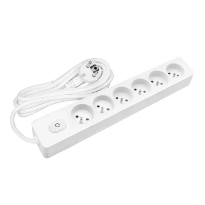 Image de Multiprise NO NAME G6FA32B 6 prises type E Interrupteur à voyant Câble 3m