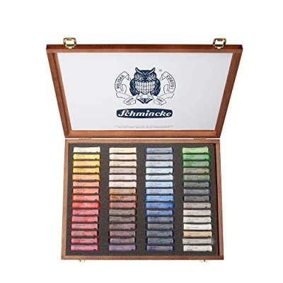 Image de Schmincke Pastel, set de 60 couleurs, 77 260 097, Coffret en bois avec pastels, faits à la main, brillants, veloutés et très résistants lumière.