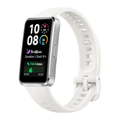 Image de HUAWEI Band 10 Montres connectées, Surveillance de la Condition Physique par IA, Analyse du Sommeil, VRC, 14 Jours d&#039;utilisation maximale, Boîtier en enalliage d&#039;aluminium, iOS &amp; Android, Blanc