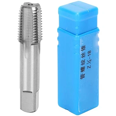 Image de Taraud à Filetage Métrique, 1/4 NPT, tige 1cm/0.4&#039;&#039;, 18 Dents en Acier Rapide(HSS), Tarauds main, pour l&#039;acier inoxydable, le fer, la fonte, allié, Diamètre de 0.4in