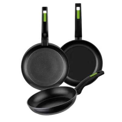 Image de Ensemble de poêles Monix M481241 18 22 26 CM Vert Anti adhésif Tous feux