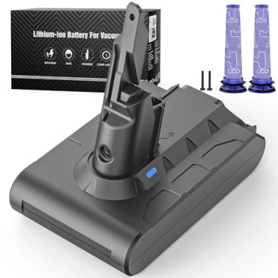 Image de Keenstone 6500mAh Batterie pour Dyson V7 Motorhead Animal Trigger Pro Fluffy Mattress Absolute Aspirateur avec 2 Filtres Lavables