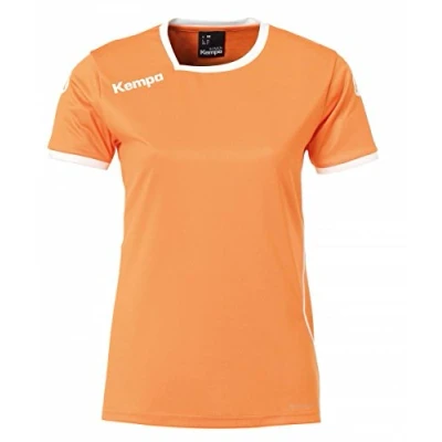 Image de Kempa Femme Curve Manches Courtes, Light Orange/Blanc, XS