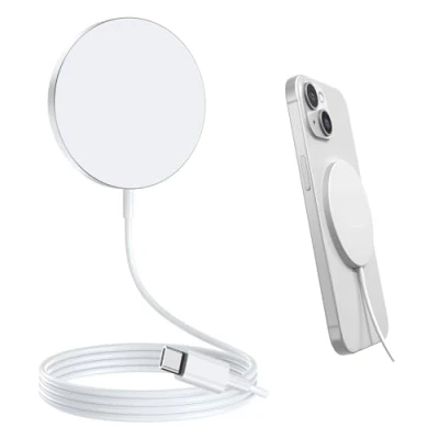 Image de Chargeur sans Fil pour iPhone 15W, Rapide Compatible avec MagSafe iPhone, Magnétique vers USB‑C 15/15 Pro/15 Pro Max/14/13/12/11/X/XS/SE/XR/AirPods