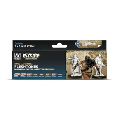 Image de Vallejo WizKids peintures fleshtones Kit Maquette, VAL80259, Coloris Assortis, 8 ML (Lot de 8)