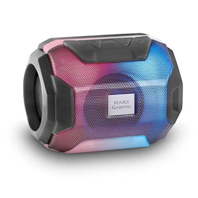 Image de Mars Gaming MSBAX, Haut Parleur Bluetooth RGB, Compact, 10W, USB/MicroSD/Radio, Noir