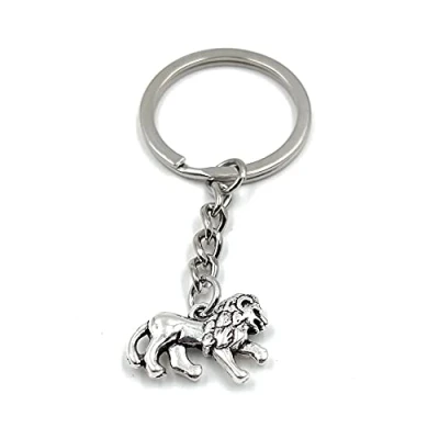 Image de H Customs Porte clés en argent avec pendentif forme de lion