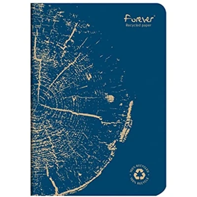 Image de Clairefontaine 684862C Un carnet Collection Forever Agrafé 100% Recyclé Bleu de cobalt A5 14,8x21 cm 96 Pages Lignées Papier Blanc 90 g Couverture Carte Recyclée