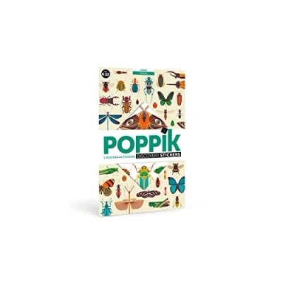 Image de poppik Poster EDUCATIF Insectes Puzzle Enfant Créatif Décoratif à Gommettes Autocollantes Repositionnables Cadeau Coloriage Géant, Jeu 45 Stickers 6 12 Ans