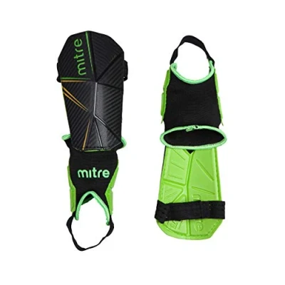 Image de Mitre Delta Protège Tibia de Football Mixte Adulte, Noir/Vert/Jaune, Taille S