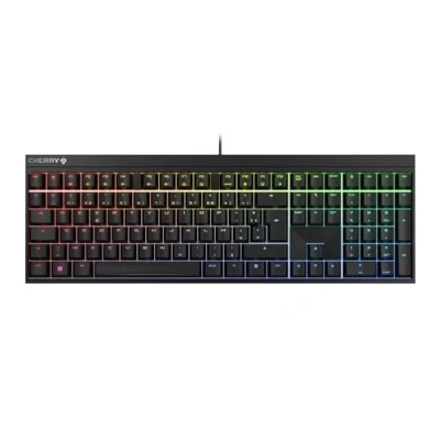 Image de CHERRY MX 2.0S, Clavier de gaming mécanique avec rétro éclairage RGB, Disposition française (AZERTY) Conçu en Allemagne, Original RED Switches, Noir