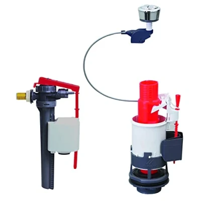 Image de Wirquin 10717305 chasse d&#039;eau wc complète mécanisme double MW2 &amp; robinet flotteur à alimentation latérale Jollyfill, gris