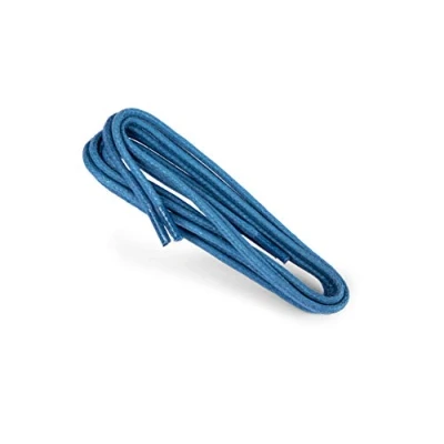 Image de Kaps lacets ronds cirés, 100% coton naturel, élégants pour chaussures habillées et décontractées, fabriqués en Europe (90 cm 36 pouces 5 à 6 paires d&#039;oeillets / 52 Bleu moyen)