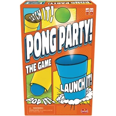 Image de Pong Party Jeu d&#039;Ambiance à Jouer en Famille ou entre Amis A Partir De 8 Ans 50 Défis Relever Seul Equipe d&#039;Adresse avec Balles Ping 2 4 Joueurs