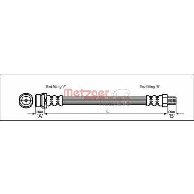 Image de METZGER 4112316 Flexible De Frein 163mm FORD: Focus Mk1 3/5 portes, Berline, Break