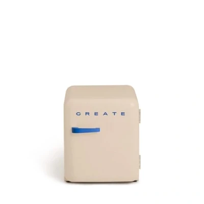 Image de CREATE / RETRO FRIDGE 50 COBALTO/Réfrigérateur sable poignée cobalt/ 85W, minibar, une étagère, design rétro, cm, deux étagères, capacité de 48L, basse consommation, 50x44x49,8 cm