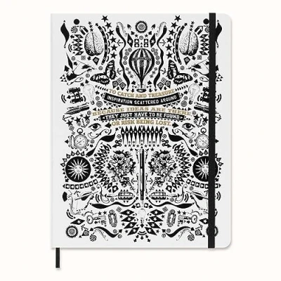 Image de Moleskine x Lorenzo Petrantoni un Livre qui n&#039;a pas encore été écrit, Carnet Ligné à Couverture Rigide et Fermeture élastique en édition Limitée, Format Extra Large 19x26 cm