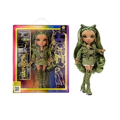 Image de RAINBOW HIGH Poupée Mannequin Olivia Woods Vert Camouflage Tenue à la Mode et Plus de10 Accessoires de Jeu Colorés pour Les Collectionneurs Enfants 4 12 Ans