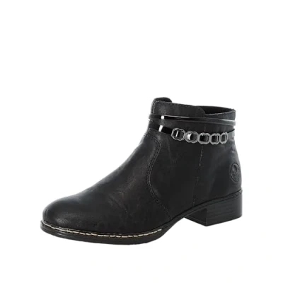 Image de Rieker Femme Herbst/Winter Botines, Noir (Schwarz/Schwarz / 01 01), 42 EU
