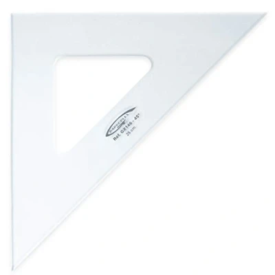 Image de Graphoplex Equerre 45 3 bords droits 26 cm Transparent