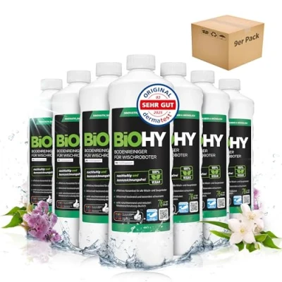 Image de BiOHY nettoyant pour sols robots de nettoyage avec une senteur fraîche printemps (9 x 1l Bouteille) Concentré tous les (Wischroboter Frühling)