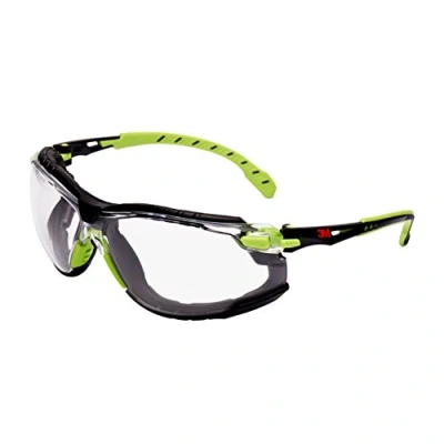 Image de Solus S1201skt Lunettes de sécurité, anti buée, verres transparents, Vert/cadre noir