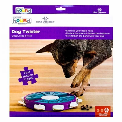 Image de Nina Ottosson Jouet d&#039;activation Twister pour chien Violet/Turquoise/Blanc