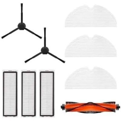 Image de Dreame Kit d&#039;accessoires D9 Pro/D9 Max/L10 Pro : Optimisez votre nettoyage avec 1 brosse principale, 2 brosses latérales, 3 filtres et serpillières Original compatible