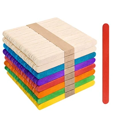 Image de VGOODALL 400 Bâtonnets en Bois Multicolores pour Bricoler