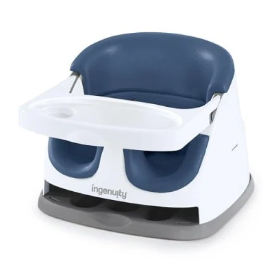Image de Ingenuity, Rehausseur de Chaise 2en1 pour Bébé et Enfants, Siège Evolutif, Harnais Sécurité à 3 Points, Plateau Amovible, sons BPA, Portable Facile Nettoyer, Night Sky, 6 36 Mois