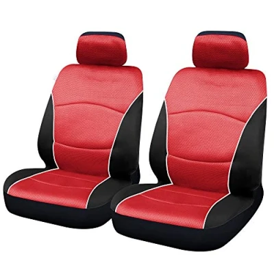 Image de Sakura Oakleigh SS5402 Housses de siège Avant pour Voiture et Van 1 Paire en Noir Rouge Ajustement Facile, 30 x 72 42 cm