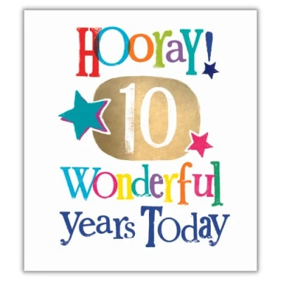 Image de Danilo Promotions carte d&#039;anniversaire pour 10 ans, Brightside, multicolore, 17,8 x 15,2