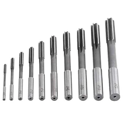 Image de 10 Pcs Alésoirs de Machine, outil d&#039;alésage, Alésoir Machine Coupe 3/4/5/6/7/8/9/10/11/12mm, Fraisage pour l&#039;usinage Perçages, HSS H7 à Rainure Droite