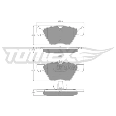 Image de TOMEX brakes TX 12 82 Jeu de plaquettes frein Essieu avant préparé pour indicateur d&#039;usure MERCEDES BENZ: Classe E Berline, CLK Coupe